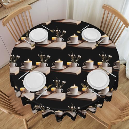 WZYCWB Runde Spitzentischdecke mit warmem Tee, 152,4 cm Durchmesser, waschbare Tischdecke, geeignet für Restaurants, Partys, Picknicks, Versammlungen WZYCWB Runde Spitzentischdecke mit warmem Tee, 152,4 cm Durchmesser, waschbare Tischdecke, geeignet für Restaurants, Partys, Picknicks, Versammlungen von WZYCWB