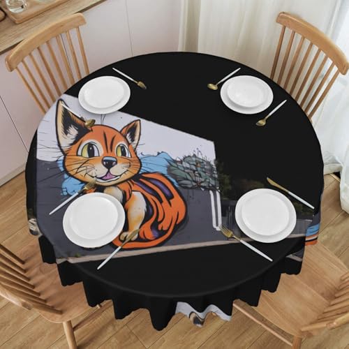 WZYCWB Runde Tischdecke mit Kätzchen-Motiv, Spitze, 152,4 cm Durchmesser, waschbare Tischdecke, geeignet für Restaurants, Partys, Picknicks, Versammlungen WZYCWB Runde Tischdecke mit Kätzchen-Motiv, Spitze, 152,4 cm Durchmesser, waschbare Tischdecke, geeignet für Restaurants, Partys, Picknicks, Versammlungen von WZYCWB