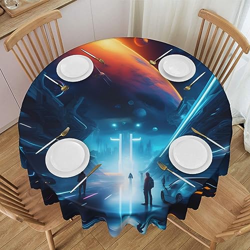 WZYCWB Science Fiction Future Runde Spitzentischdecke, 152,4 cm Durchmesser, waschbare Tischdecke, geeignet für Restaurants, Partys, Picknicks, Versammlungen WZYCWB Science Fiction Future Runde Spitzentischdecke, 152,4 cm Durchmesser, waschbare Tischdecke, geeignet für Restaurants, Partys, Picknicks, Versammlungen von WZYCWB