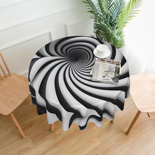 WZYCWB Spirale optische Täuschung, dekorative lange Tischdecke, 152,4 cm Durchmesser, runde Hochzeitstischdecke, allgemeine Zweck-Tischdecke für Partys WZYCWB Spirale optische Täuschung, dekorative lange Tischdecke, 152,4 cm Durchmesser, runde Hochzeitstischdecke, allgemeine Zweck-Tischdecke für Partys von WZYCWB