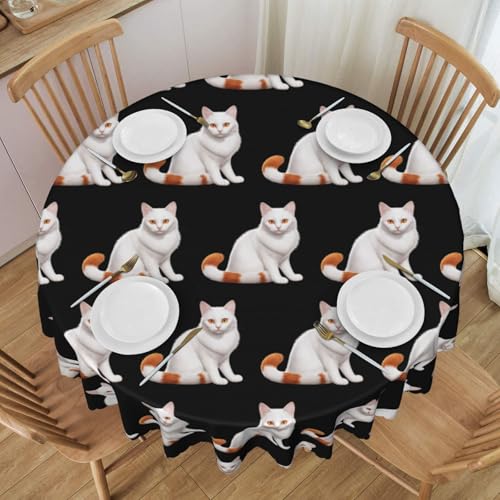 WZYCWB Süße Van Lake Cat runde Spitzentischdecke, 152,4 cm im Durchmesser, waschbare Tischdecke, geeignet für Restaurants, Partys, Picknicks, Versammlungen WZYCWB Süße Van Lake Cat runde Spitzentischdecke, 152,4 cm im Durchmesser, waschbare Tischdecke, geeignet für Restaurants, Partys, Picknicks, Versammlungen von WZYCWB