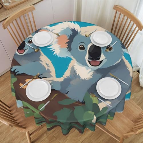 WZYCWB Two Happy Koalas runde Spitzentischdecke, 152,4 cm Durchmesser, waschbare Tischdecke, geeignet für Restaurants, Partys, Picknicks, Versammlungen WZYCWB Two Happy Koalas runde Spitzentischdecke, 152,4 cm Durchmesser, waschbare Tischdecke, geeignet für Restaurants, Partys, Picknicks, Versammlungen von WZYCWB