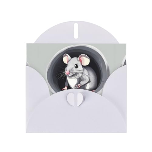 WZYCWB Weiße Karte mit Maus im Loch, Urlaubsgrußkarten, geeignet für Familie, Freunde und Paare WZYCWB Weiße Karte mit Maus im Loch, Urlaubsgrußkarten, geeignet für Familie, Freunde und Paare von WZYCWB
