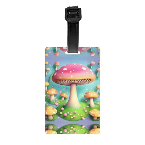 Wonderful Little Mushrooms Sichtschutzfolie für Golftaschen, abnehmbare Aktentasche (8,4 x 5,3 cm), Kinder-Schultasche, Sporttaschen-Etikett, Reisegepäck-Etikett von WZYCWB