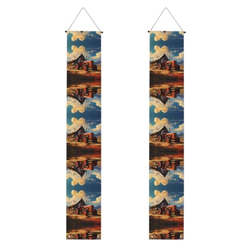 Veranda-Banner "WZYWHJ Farm", roter Traktor, Dekoration, Wandbehang, Banner, Türschild, für drinnen und draußen, Hof, Party, 30,5 x 180,9 cm Veranda-Banner "WZYWHJ Farm", roter Traktor, Dekoration, Wandbehang, Banner, Türschild, für drinnen und draußen, Hof, Party, 30,5 x 180,9 cm von WZYWHJ