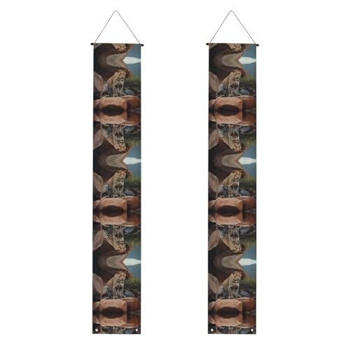 Veranda-Banner WZYWHJ afrikanischer Leopard auf Felsen, Druck, Dekoration, Wandbehang, Banner, Türschild, für drinnen und draußen, Hof, Party, 30,5 x 180,9 cm Veranda-Banner WZYWHJ afrikanischer Leopard auf Felsen, Druck, Dekoration, Wandbehang, Banner, Türschild, für drinnen und draußen, Hof, Party, 30,5 x 180,9 cm von WZYWHJ