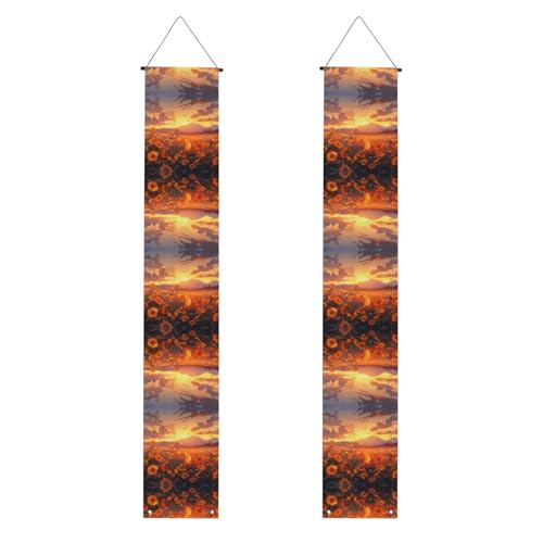 Veranda-Banner mit gelben Sonnenblumen bei Sonnenuntergang, Drucke, Dekoration, Wandbehang, Banner, Türschild, für drinnen und draußen, 30,5 x 180,9 cm Veranda-Banner mit gelben Sonnenblumen bei Sonnenuntergang, Drucke, Dekoration, Wandbehang, Banner, Türschild, für drinnen und draußen, 30,5 x 180,9 cm von WZYWHJ