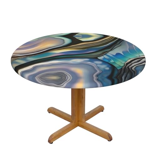 WZYWHJ Abalone Tischdecke mit Perlmutt-Aufdruck, rund, wasserdicht, knitterfrei, für Esstisch, Dekoration, Tischdecke WZYWHJ Abalone Tischdecke mit Perlmutt-Aufdruck, rund, wasserdicht, knitterfrei, für Esstisch, Dekoration, Tischdecke von WZYWHJ