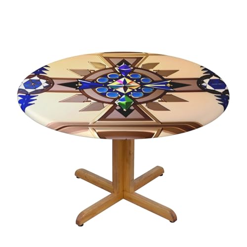 WZYWHJ Aborigine-Gemälde-Drucke, runde Tischdecke, wasserdicht, knitterfrei, für Esstisch, Dekoration, Tischdecke WZYWHJ Aborigine-Gemälde-Drucke, runde Tischdecke, wasserdicht, knitterfrei, für Esstisch, Dekoration, Tischdecke von WZYWHJ