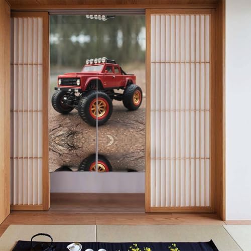 WZYWHJ Coole Spielzeug-Auto-Druckvorhänge, vielseitige Raumteiler für Zuhause, Büro, Küche, Bad, stilvoller und funktionaler Vorhang, 86,4 x 142,2 cm von WZYWHJ