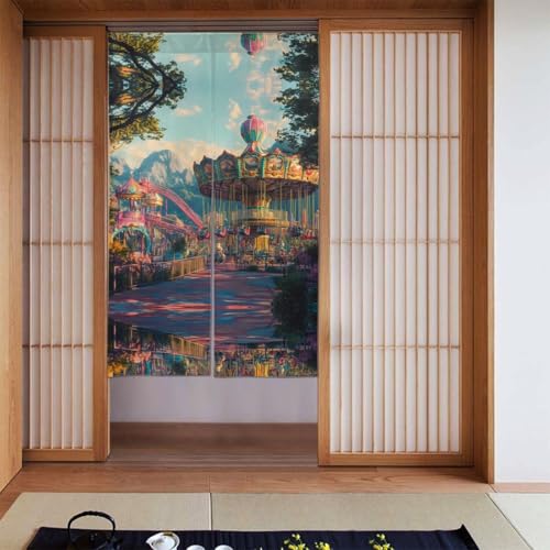 WZYWHJ Dream Playground Druckvorhänge, vielseitige Raumteiler für Zuhause, Büro, Küche, Badezimmer, stilvolle und funktionale Vorhänge, 86,4 x 142,2 cm von WZYWHJ