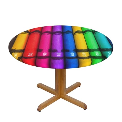 WZYWHJ Farbige Buntstifte, runde Tischdecke, wasserdicht, knitterfrei, für Esstisch, Dekoration, Tischdecke WZYWHJ Farbige Buntstifte, runde Tischdecke, wasserdicht, knitterfrei, für Esstisch, Dekoration, Tischdecke von WZYWHJ