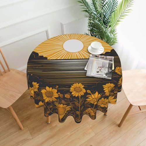 WZYWHJ Goodlooking Hello Sunshine Tischdecke, rund, lang, Anti-Überlauf, knitterfrei, Esstischdecke, 152,4 cm WZYWHJ Goodlooking Hello Sunshine Tischdecke, rund, lang, Anti-Überlauf, knitterfrei, Esstischdecke, 152,4 cm von WZYWHJ