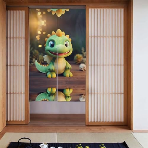 WZYWHJ Niedliche Spielzeug-Dinosaurier-Druckvorhänge, vielseitige Raumteiler für Zuhause, Büro, Küche, Bad, stilvoller und funktionaler Vorhang, 86,4 x 142,2 cm von WZYWHJ