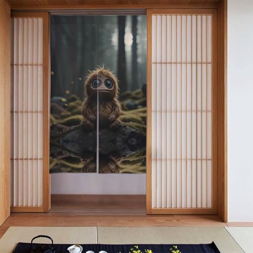 WZYWHJ Niedliche Vorhänge mit kleinem Monsterdruck, vielseitige Raumteiler für Zuhause, Büro, Küche, Bad, stilvolle und funktionale Vorhänge, 86,4 x 142,2 cm von WZYWHJ