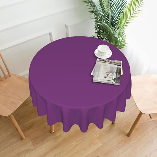 WZYWHJ Platycodon Tischdecke, rund, lang, rutschfest, knitterfrei, 152,4 cm, Violett von WZYWHJ