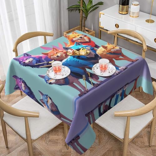 WZYWHJ Quadratische dekorative Tischdecke, 137,2 x 137,2 cm, Couchtischdecken, waschbar und wiederverwendbar, Motiv: Wolf-Motiv WZYWHJ Quadratische dekorative Tischdecke, 137,2 x 137,2 cm, Couchtischdecken, waschbar und wiederverwendbar, Motiv: Wolf-Motiv von WZYWHJ