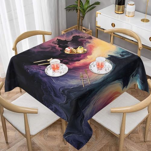 WZYWHJ Quadratische dekorative Tischdecke, 137,2 x 137,2 cm, Couchtischdecken, waschbar und wiederverwendbar, flüssiges Wellenmuster WZYWHJ Quadratische dekorative Tischdecke, 137,2 x 137,2 cm, Couchtischdecken, waschbar und wiederverwendbar, flüssiges Wellenmuster von WZYWHJ