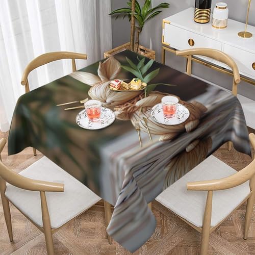 WZYWHJ Quadratische dekorative Tischdecke, 137,2 x 137,2 cm, waschbar, wiederverwendbar, Bambus-Hasenmuster WZYWHJ Quadratische dekorative Tischdecke, 137,2 x 137,2 cm, waschbar, wiederverwendbar, Bambus-Hasenmuster von WZYWHJ