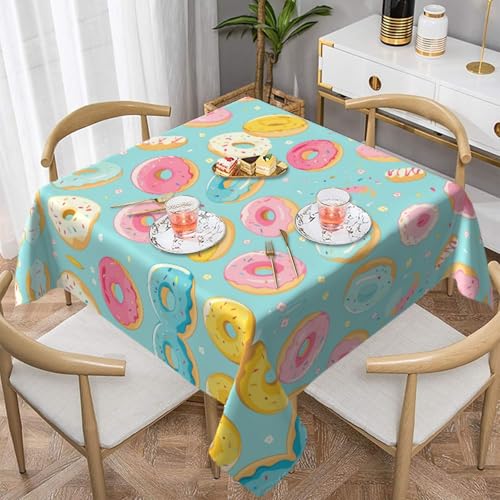 WZYWHJ Quadratische dekorative Tischdecke, 137,2 x 137,2 cm, waschbar, wiederverwendbar, Donut-Druck WZYWHJ Quadratische dekorative Tischdecke, 137,2 x 137,2 cm, waschbar, wiederverwendbar, Donut-Druck von WZYWHJ