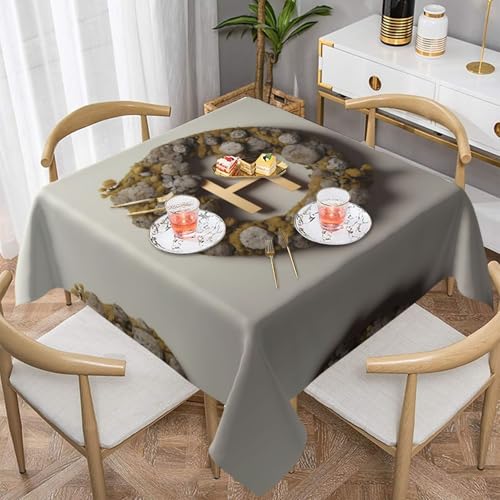 WZYWHJ Quadratische dekorative Tischdecke, 137,2 x 137,2 cm, waschbar, wiederverwendbar, Flechten-Monogramm-Drucke WZYWHJ Quadratische dekorative Tischdecke, 137,2 x 137,2 cm, waschbar, wiederverwendbar, Flechten-Monogramm-Drucke von WZYWHJ