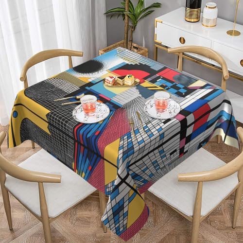 WZYWHJ Quadratische dekorative Tischdecke, 137,2 x 137,2 cm, waschbar, wiederverwendbar, Gittermuster, Stadtdruck WZYWHJ Quadratische dekorative Tischdecke, 137,2 x 137,2 cm, waschbar, wiederverwendbar, Gittermuster, Stadtdruck von WZYWHJ