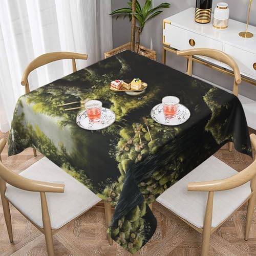 WZYWHJ Quadratische dekorative Tischdecke, 137,2 x 137,2 cm, waschbar, wiederverwendbar, Moosbild WZYWHJ Quadratische dekorative Tischdecke, 137,2 x 137,2 cm, waschbar, wiederverwendbar, Moosbild von WZYWHJ