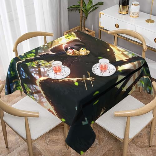 WZYWHJ Quadratische dekorative Tischdecke, 137,2 x 137,2 cm, waschbar, wiederverwendbar, Motiv: Faultiere, 137,2 x 137,2 cm WZYWHJ Quadratische dekorative Tischdecke, 137,2 x 137,2 cm, waschbar, wiederverwendbar, Motiv: Faultiere, 137,2 x 137,2 cm von WZYWHJ