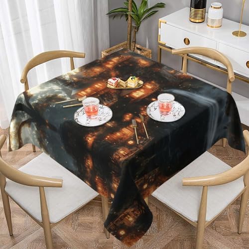 WZYWHJ Quadratische dekorative Tischdecke, 137,2 x 137,2 cm, waschbar, wiederverwendbar, Motiv: Märchenwelt WZYWHJ Quadratische dekorative Tischdecke, 137,2 x 137,2 cm, waschbar, wiederverwendbar, Motiv: Märchenwelt von WZYWHJ