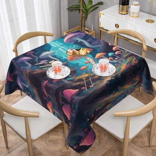 WZYWHJ Quadratische dekorative Tischdecke, 137,2 x 137,2 cm, waschbar, wiederverwendbar, Motiv: Myzelnetzwerk WZYWHJ Quadratische dekorative Tischdecke, 137,2 x 137,2 cm, waschbar, wiederverwendbar, Motiv: Myzelnetzwerk von WZYWHJ