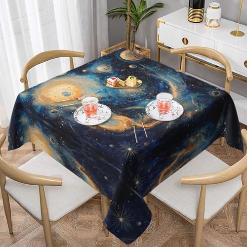 WZYWHJ Quadratische dekorative Tischdecke, 137,2 x 137,2 cm, waschbar, wiederverwendbar, Motiv: Planetenbild WZYWHJ Quadratische dekorative Tischdecke, 137,2 x 137,2 cm, waschbar, wiederverwendbar, Motiv: Planetenbild von WZYWHJ