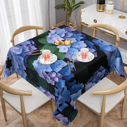 WZYWHJ Quadratische dekorative Tischdecke, 137,2 x 137,2 cm, waschbar, wiederverwendbar, Motiv: blaue Hortensien WZYWHJ Quadratische dekorative Tischdecke, 137,2 x 137,2 cm, waschbar, wiederverwendbar, Motiv: blaue Hortensien von WZYWHJ