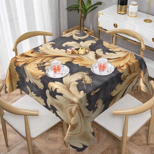 WZYWHJ Quadratische dekorative Tischdecke, 137,2 x 137,2 cm, waschbar, wiederverwendbar, Motiv: goldenes Ringelgras WZYWHJ Quadratische dekorative Tischdecke, 137,2 x 137,2 cm, waschbar, wiederverwendbar, Motiv: goldenes Ringelgras von WZYWHJ