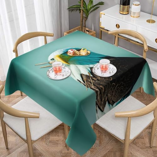 WZYWHJ Quadratische dekorative Tischdecke, 137,2 x 137,2 cm, waschbar, wiederverwendbar, Motiv: tapferer Adler WZYWHJ Quadratische dekorative Tischdecke, 137,2 x 137,2 cm, waschbar, wiederverwendbar, Motiv: tapferer Adler von WZYWHJ