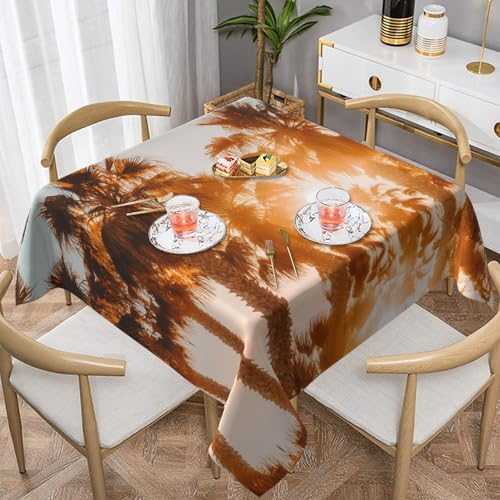 WZYWHJ Quadratische dekorative Tischdecke, 137,2 x 137,2 cm, waschbar, wiederverwendbar, Motiv: tropische Palmen WZYWHJ Quadratische dekorative Tischdecke, 137,2 x 137,2 cm, waschbar, wiederverwendbar, Motiv: tropische Palmen von WZYWHJ