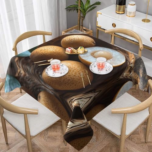 WZYWHJ Quadratische dekorative Tischdecke, 137,2 x 137,2 cm, waschbar, wiederverwendbar, Obst-Longan-Muster WZYWHJ Quadratische dekorative Tischdecke, 137,2 x 137,2 cm, waschbar, wiederverwendbar, Obst-Longan-Muster von WZYWHJ