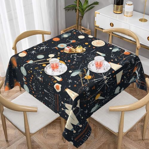 WZYWHJ Quadratische dekorative Tischdecke, 137,2 x 137,2 cm, waschbar, wiederverwendbar, Physik-Druckdruck von WZYWHJ