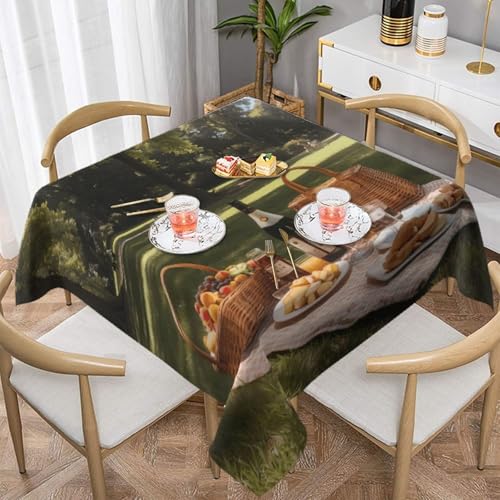 WZYWHJ Quadratische dekorative Tischdecke, 137,2 x 137,2 cm, waschbar, wiederverwendbar, Picknick auf dem Rasen, bedruckt WZYWHJ Quadratische dekorative Tischdecke, 137,2 x 137,2 cm, waschbar, wiederverwendbar, Picknick auf dem Rasen, bedruckt von WZYWHJ