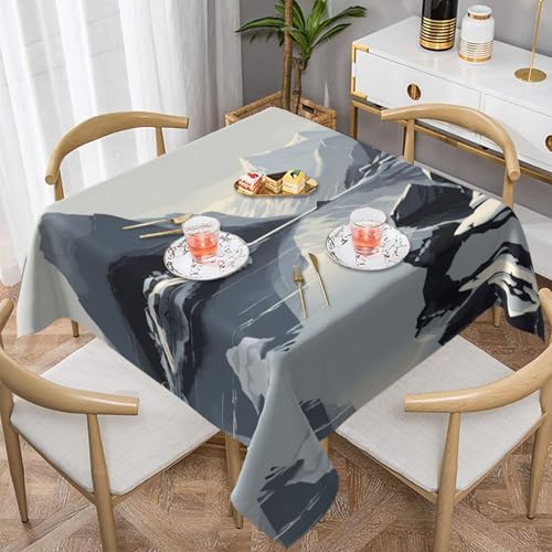 WZYWHJ Quadratische dekorative Tischdecke, 137,2 x 137,2 cm, waschbar, wiederverwendbar, Polar-Tal-Muster WZYWHJ Quadratische dekorative Tischdecke, 137,2 x 137,2 cm, waschbar, wiederverwendbar, Polar-Tal-Muster von WZYWHJ