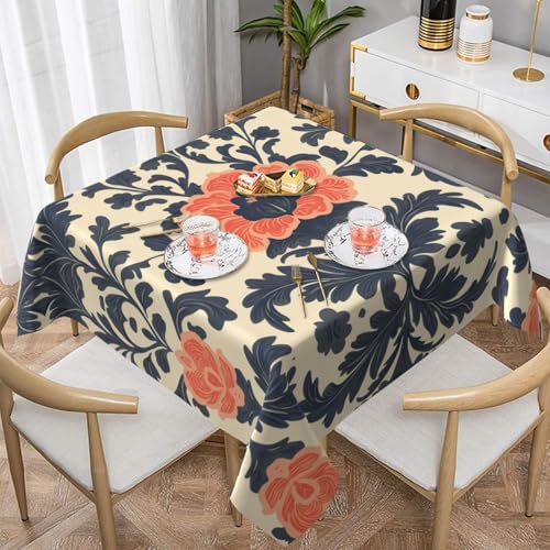 WZYWHJ Quadratische dekorative Tischdecke, 137,2 x 137,2 cm, waschbar, wiederverwendbar, Retro-Blumenbild WZYWHJ Quadratische dekorative Tischdecke, 137,2 x 137,2 cm, waschbar, wiederverwendbar, Retro-Blumenbild von WZYWHJ