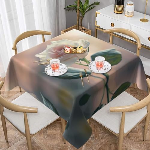 WZYWHJ Quadratische dekorative Tischdecke, 137,2 x 137,2 cm, waschbar, wiederverwendbar, Rosenmuster WZYWHJ Quadratische dekorative Tischdecke, 137,2 x 137,2 cm, waschbar, wiederverwendbar, Rosenmuster von WZYWHJ
