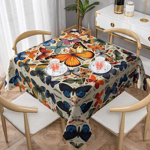 WZYWHJ Quadratische dekorative Tischdecke, 137,2 x 137,2 cm, waschbar, wiederverwendbar, Schmetterlingsmuster WZYWHJ Quadratische dekorative Tischdecke, 137,2 x 137,2 cm, waschbar, wiederverwendbar, Schmetterlingsmuster von WZYWHJ