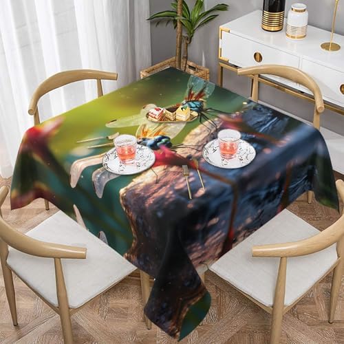 WZYWHJ Quadratische dekorative Tischdecke, 137,2 x 137,2 cm, waschbar, wiederverwendbar, buntes Libellenbild WZYWHJ Quadratische dekorative Tischdecke, 137,2 x 137,2 cm, waschbar, wiederverwendbar, buntes Libellenbild von WZYWHJ