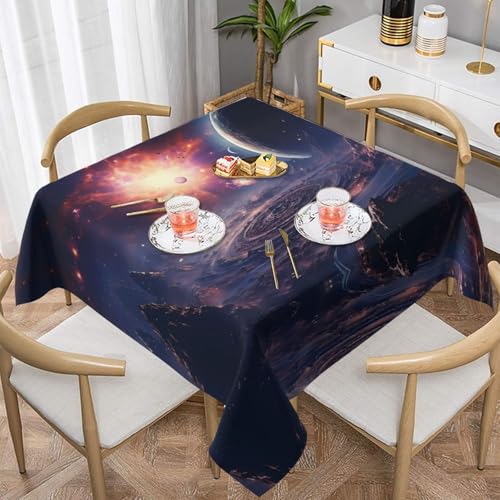 WZYWHJ Quadratische dekorative Tischdecke, 137,2 x 137,2 cm, waschbar, wiederverwendbar, kosmisches Partikelmuster WZYWHJ Quadratische dekorative Tischdecke, 137,2 x 137,2 cm, waschbar, wiederverwendbar, kosmisches Partikelmuster von WZYWHJ