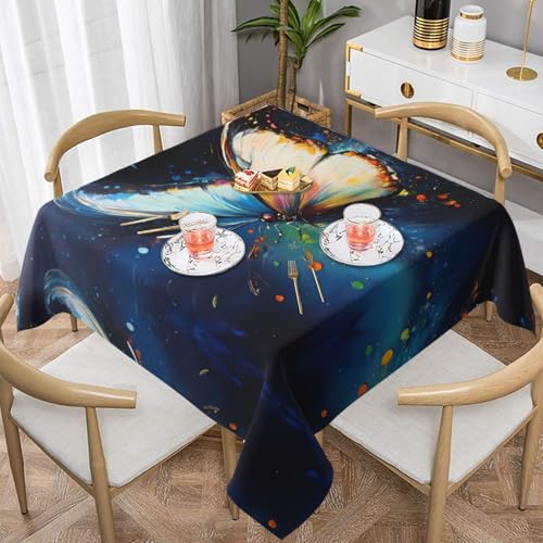WZYWHJ Quadratische dekorative Tischdecke, 137,2 x 137,2 cm, waschbar, wiederverwendbar, leicht fliegende Schmetterlinge WZYWHJ Quadratische dekorative Tischdecke, 137,2 x 137,2 cm, waschbar, wiederverwendbar, leicht fliegende Schmetterlinge von WZYWHJ