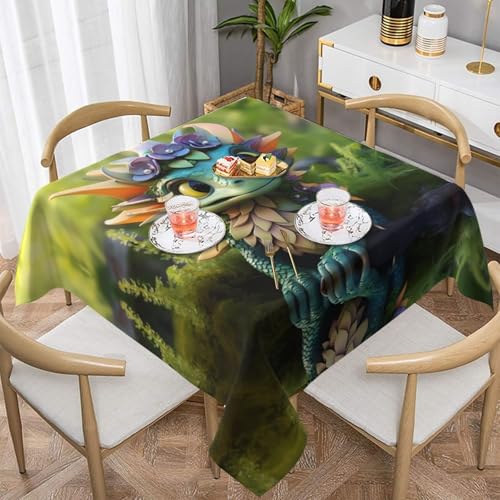 WZYWHJ Quadratische dekorative Tischdecke, 137,2 x 137,2 cm, waschbar, wiederverwendbar, niedliches Drachenmuster WZYWHJ Quadratische dekorative Tischdecke, 137,2 x 137,2 cm, waschbar, wiederverwendbar, niedliches Drachenmuster von WZYWHJ