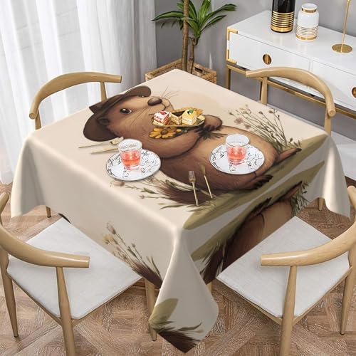 WZYWHJ Quadratische dekorative Tischdecke, 137,2 x 137,2 cm, waschbar, wiederverwendbar, romantisches Murmeltierbild WZYWHJ Quadratische dekorative Tischdecke, 137,2 x 137,2 cm, waschbar, wiederverwendbar, romantisches Murmeltierbild von WZYWHJ