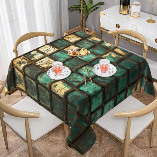 WZYWHJ Quadratische dekorative Tischdecke, 137,2 x 137,2 cm, waschbar, wiederverwendbar, rostiges Gitterbild WZYWHJ Quadratische dekorative Tischdecke, 137,2 x 137,2 cm, waschbar, wiederverwendbar, rostiges Gitterbild von WZYWHJ
