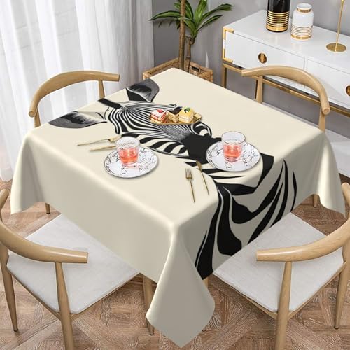 WZYWHJ Quadratische dekorative Tischdecke, 137,2 x 137,2 cm, waschbar, wiederverwendbar, schlichtes Zebramuster WZYWHJ Quadratische dekorative Tischdecke, 137,2 x 137,2 cm, waschbar, wiederverwendbar, schlichtes Zebramuster von WZYWHJ