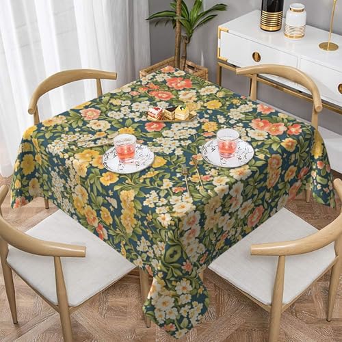 WZYWHJ Quadratische dekorative Tischdecke, 137,2 x 137,2 cm, waschbar, wiederverwendbar, schönes Blumenmuster WZYWHJ Quadratische dekorative Tischdecke, 137,2 x 137,2 cm, waschbar, wiederverwendbar, schönes Blumenmuster von WZYWHJ